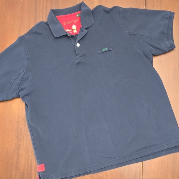 ORVIS Men's Navy Polo Shirt XL Thick Cotton - Picture 1 of 9